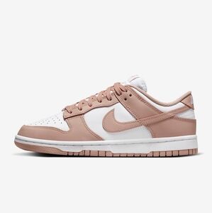Nike Dunk Low Sneakers - White/Rose Whisper - Size 10.5